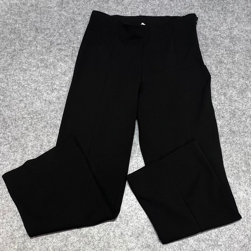 H&M Womens Black High Waisted Side Zip Trousers Stretch Pants Size S